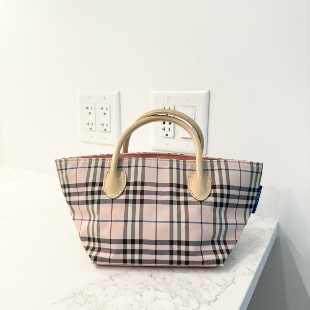 ❌sold❌Burberry Limited Blue Label Pink and Beige Handbag